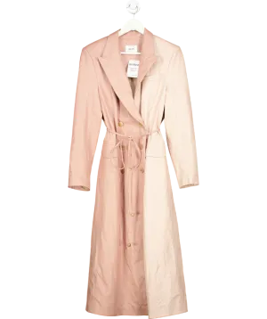 Nanushka Antique Rose Manila Two Tone Vegan Leather Coat UK S