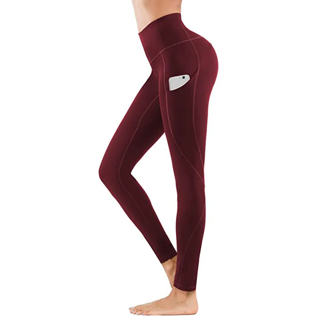 New Summer ZS-High Waist Yoga Capri Seamless Tummy Control Running- Training- Workout pants-side-Pockets