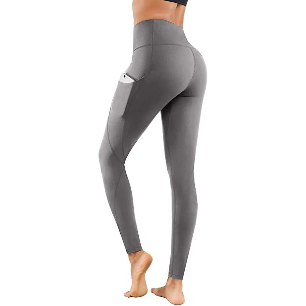 New Summer ZS-High Waist Yoga Capri Seamless Tummy Control Running- Training- Workout pants-side-Pockets