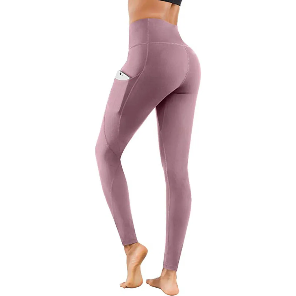 New Summer ZS-High Waist Yoga Capri Seamless Tummy Control Running- Training- Workout pants-side-Pockets