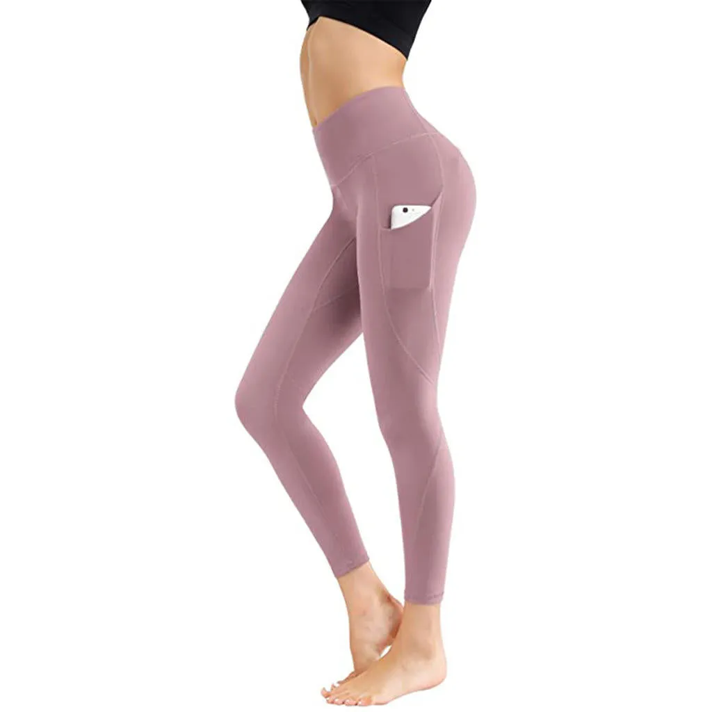 New Summer ZS-High Waist Yoga Capri Seamless Tummy Control Running- Training- Workout pants-side-Pockets
