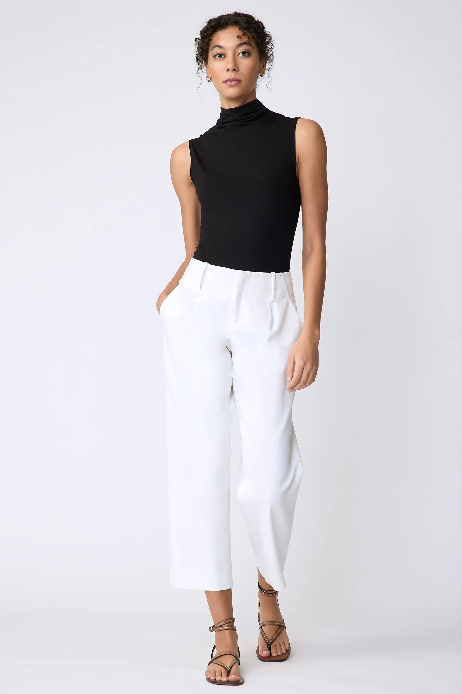 Nolan Crop Pant - Ecru Twill