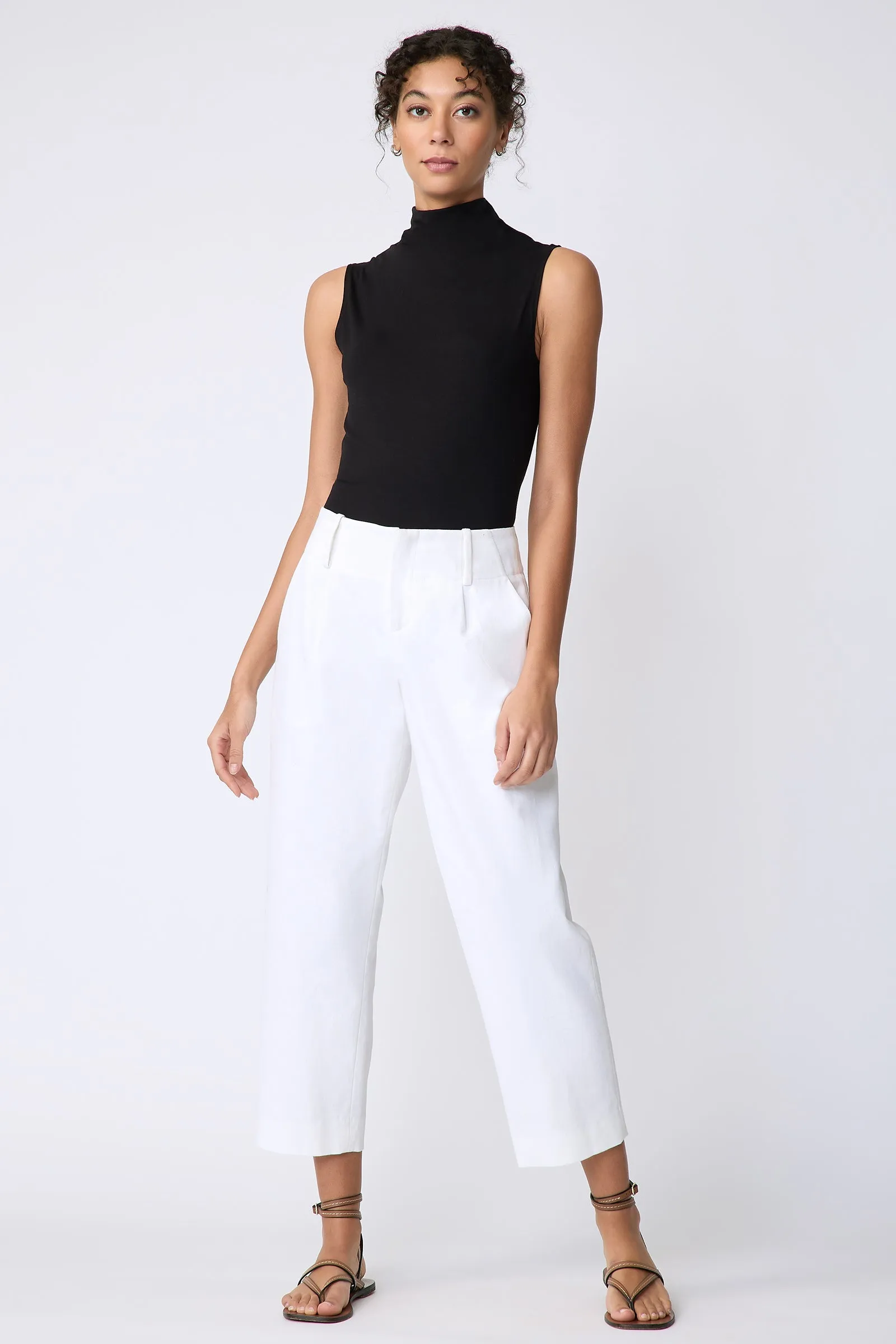 Nolan Crop Pant - Ecru Twill