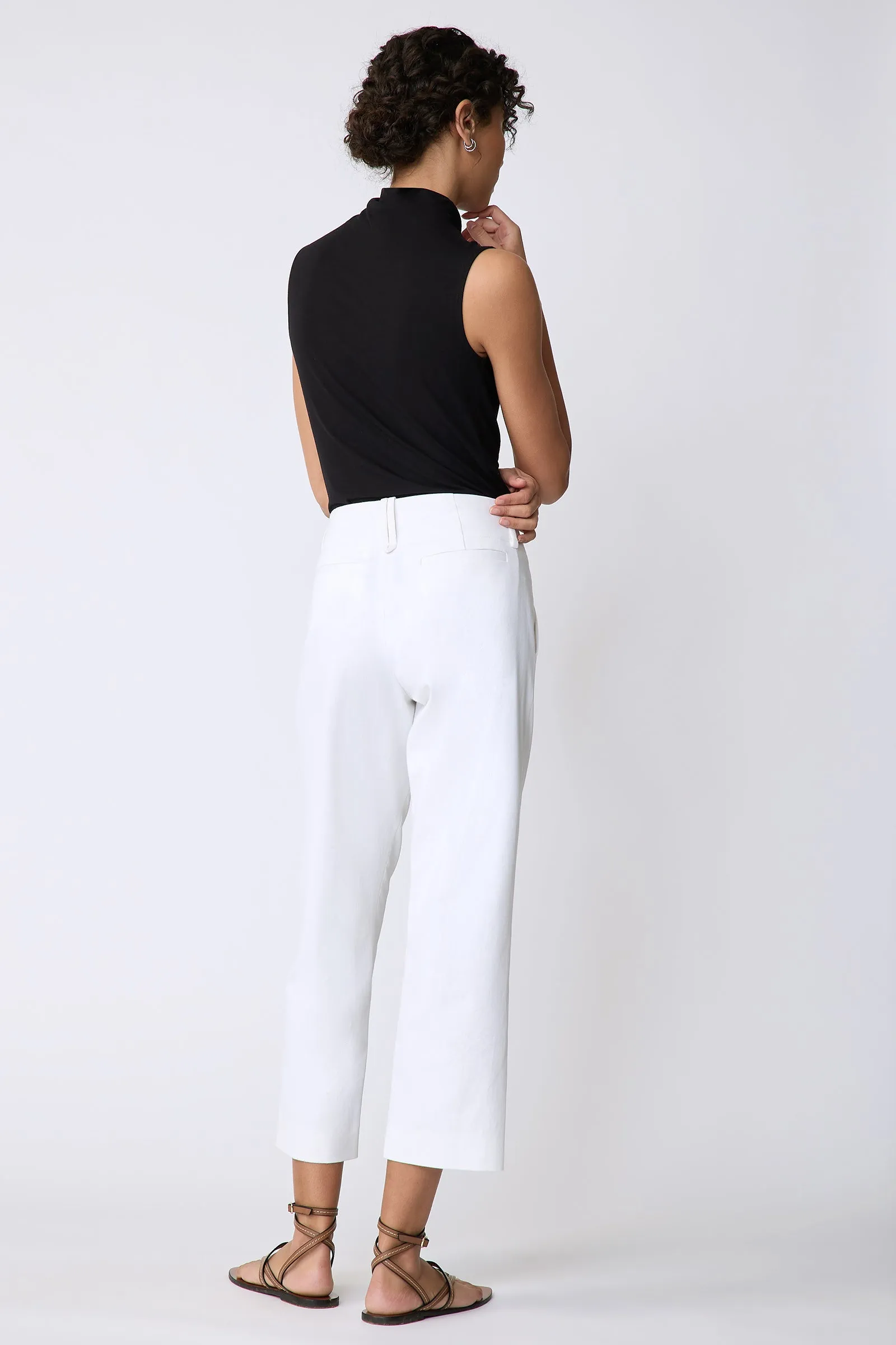 Nolan Crop Pant - Ecru Twill