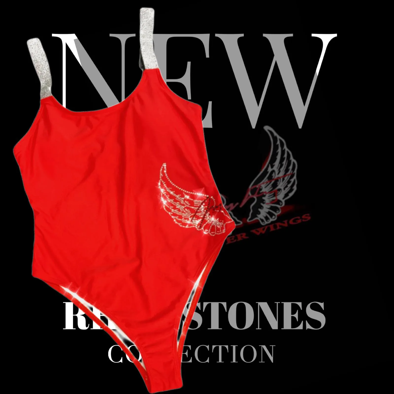 One Piece Rhinestones Collection Color Red - Power Wings By Jullye Giliberti