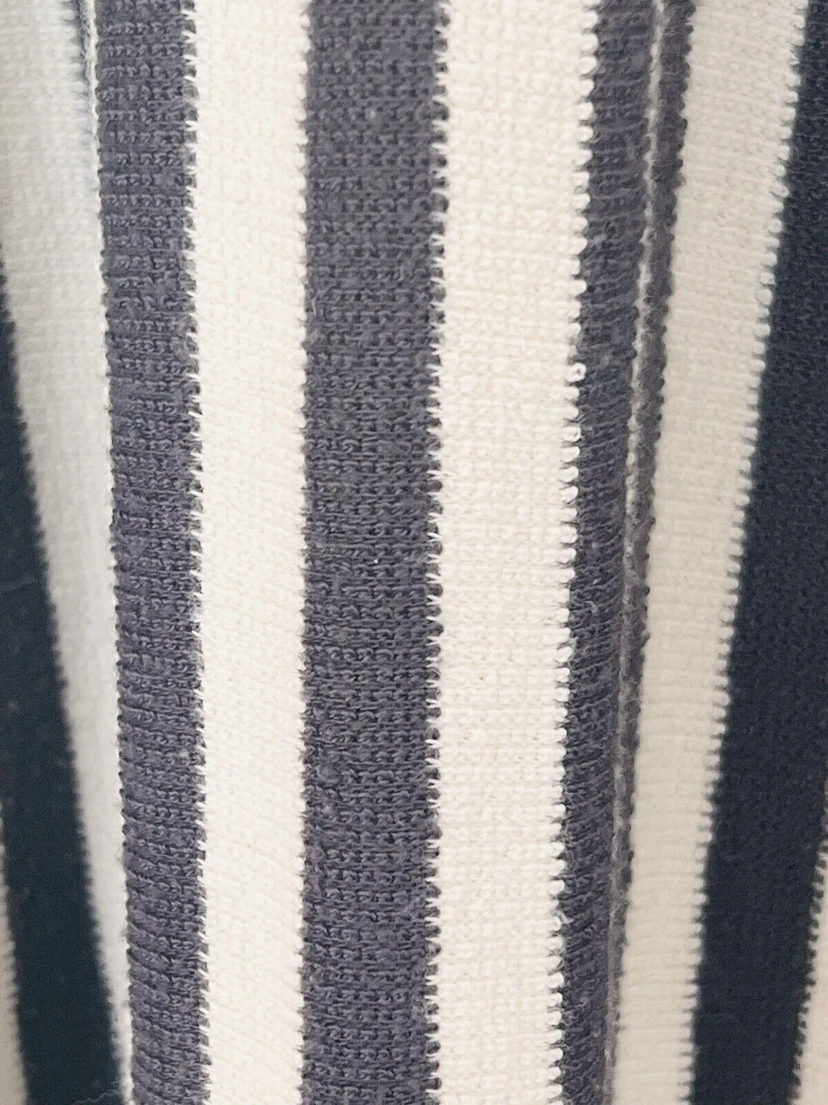 ORANGE CREEK Terry Cloth Dress Sz S Stripped Dark Grey White Pull￼over Pockets