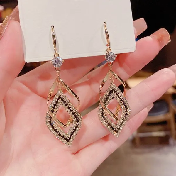 Oversized Owl Drop Earrings with Pearl and Zircon Embellishments