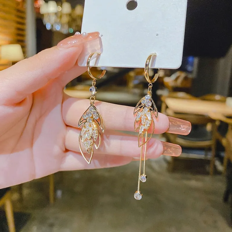 Oversized Owl Drop Earrings with Pearl and Zircon Embellishments