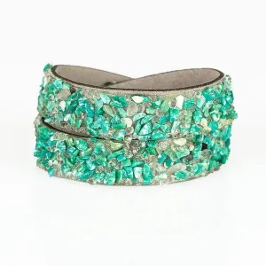 Paparazzi "Crush to Conclusions Green" Crushed Rock Bracelet