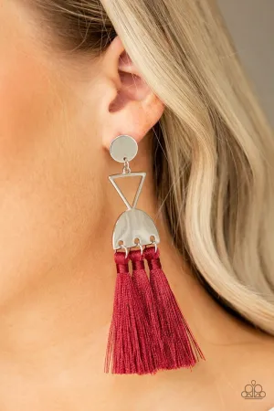 Paparazzi Tassel Trippin' Earrings Red