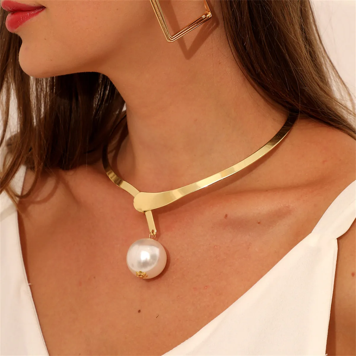 Pearl & 18K Gold-Plated Choker