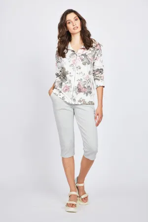 Pistache Hooded Zippered Terry Cotton Jacket