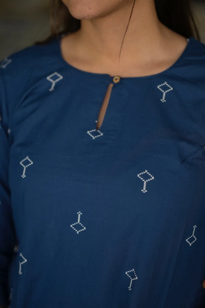 Pranjal Navy Blue Kurta Set