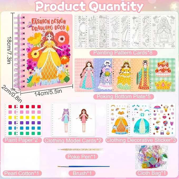 Princess DIY Fashion Design Activity Book for Girls