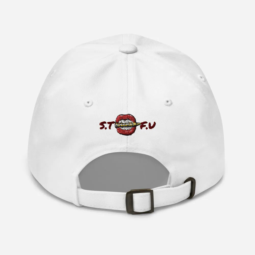Puffy Embroidery Tony Trixx STFU Dad hat - White