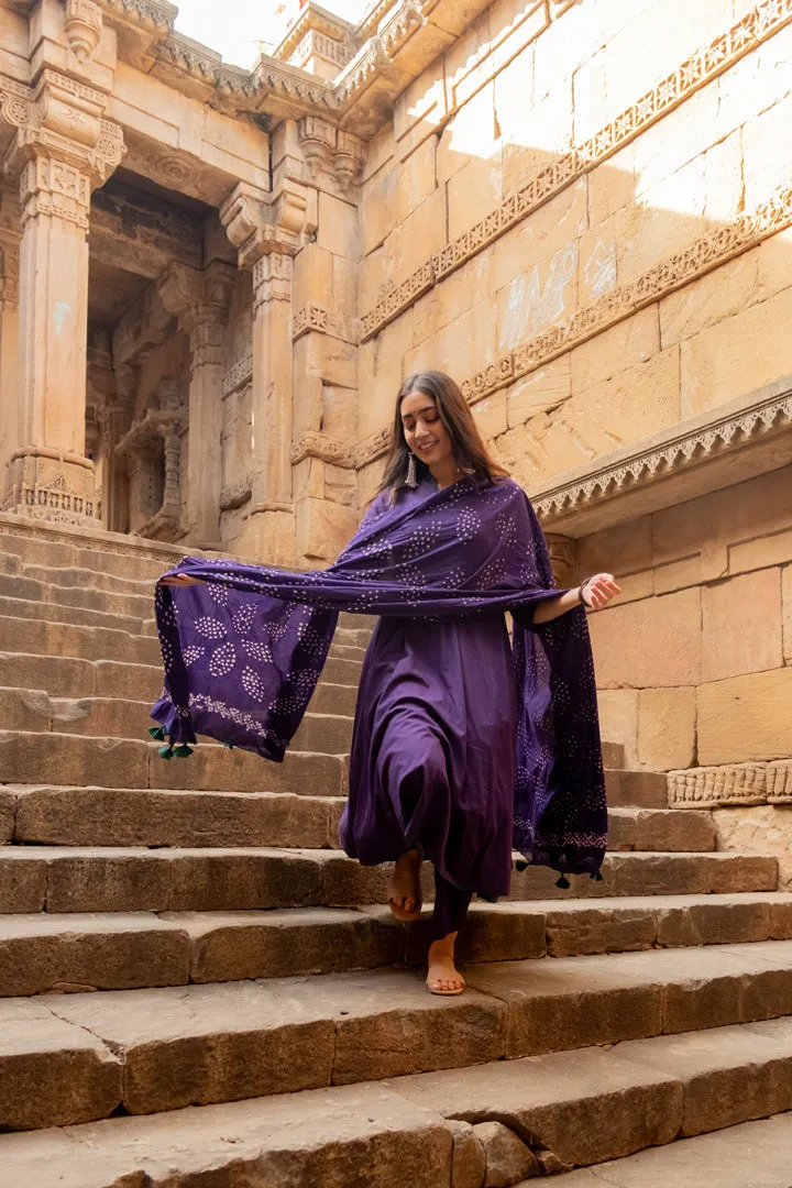 Purple grape kurta set with dupatta