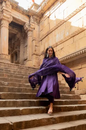Purple grape kurta set with dupatta