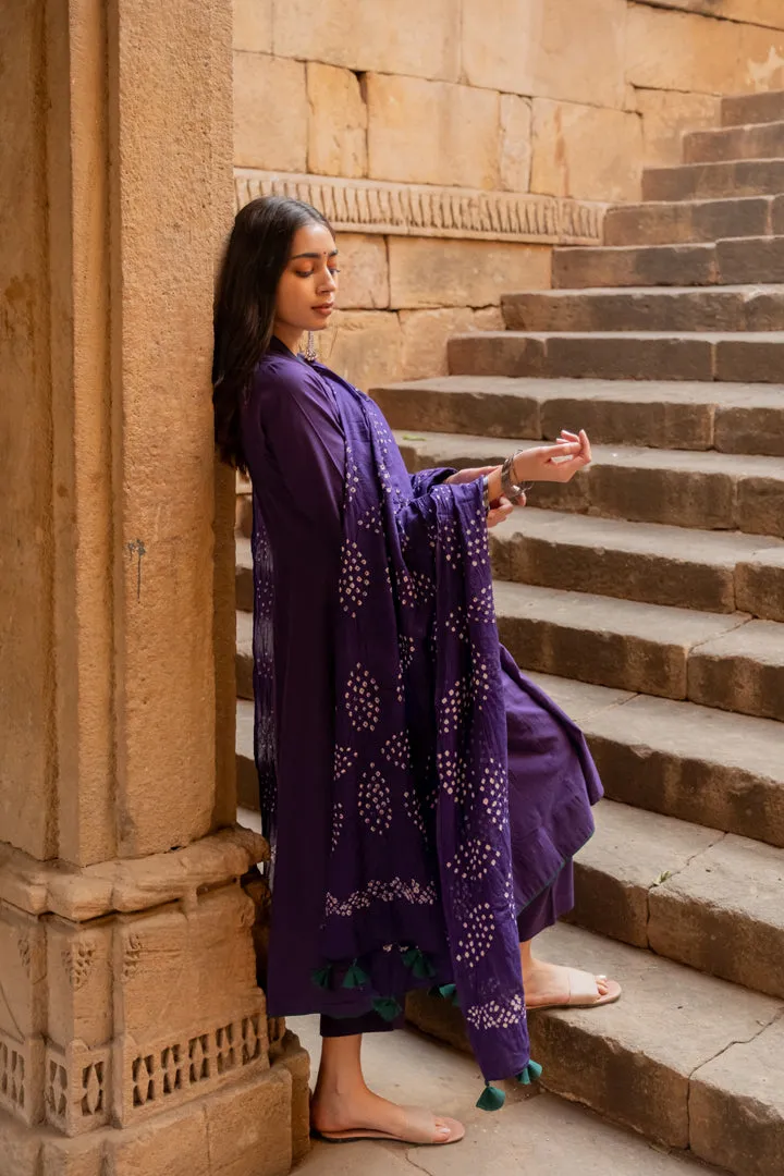 Purple grape kurta set with dupatta