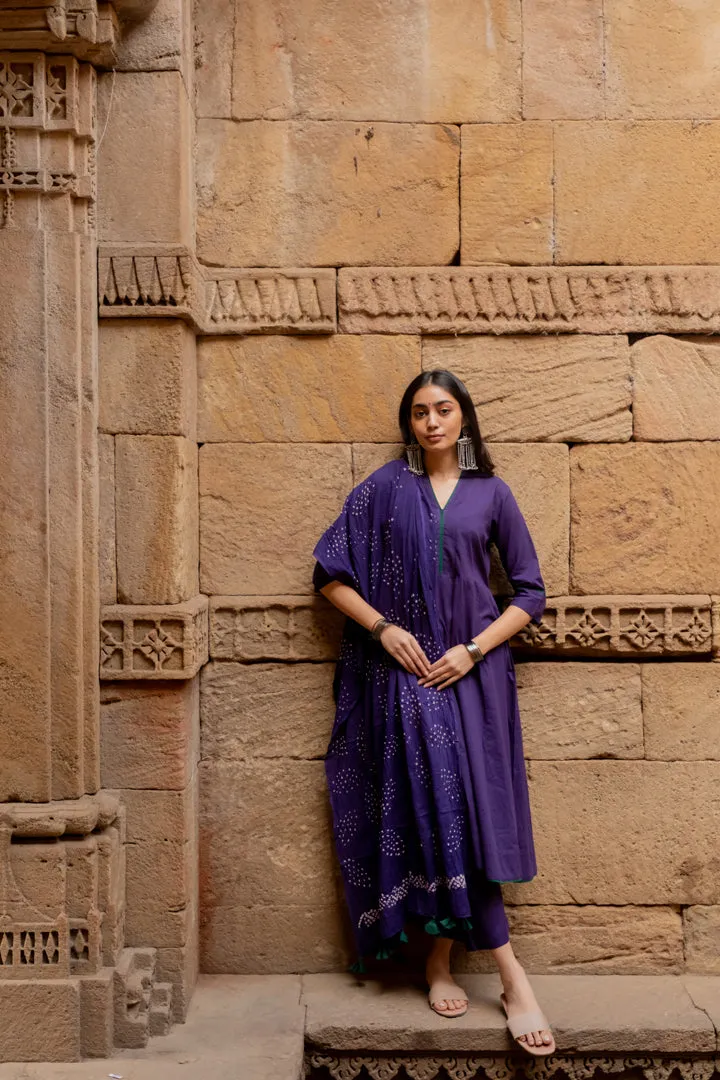 Purple grape kurta set with dupatta