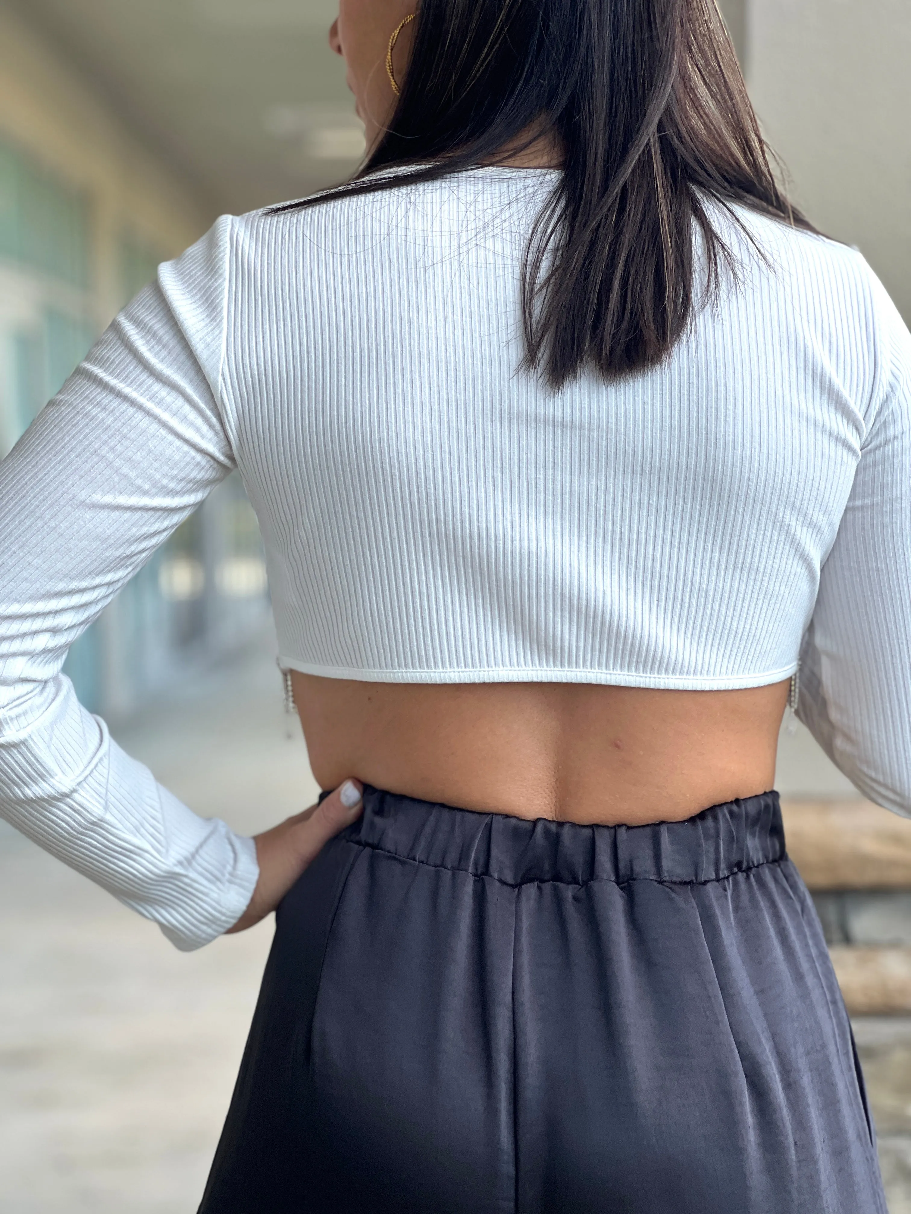 "Angie" Long Sleeve Crop Top