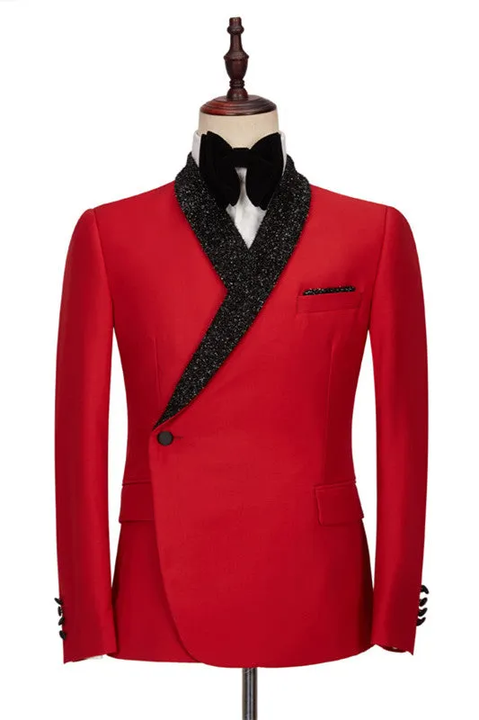 Red Shawl Lapel Fashion Slim Fit Men Suits for Men