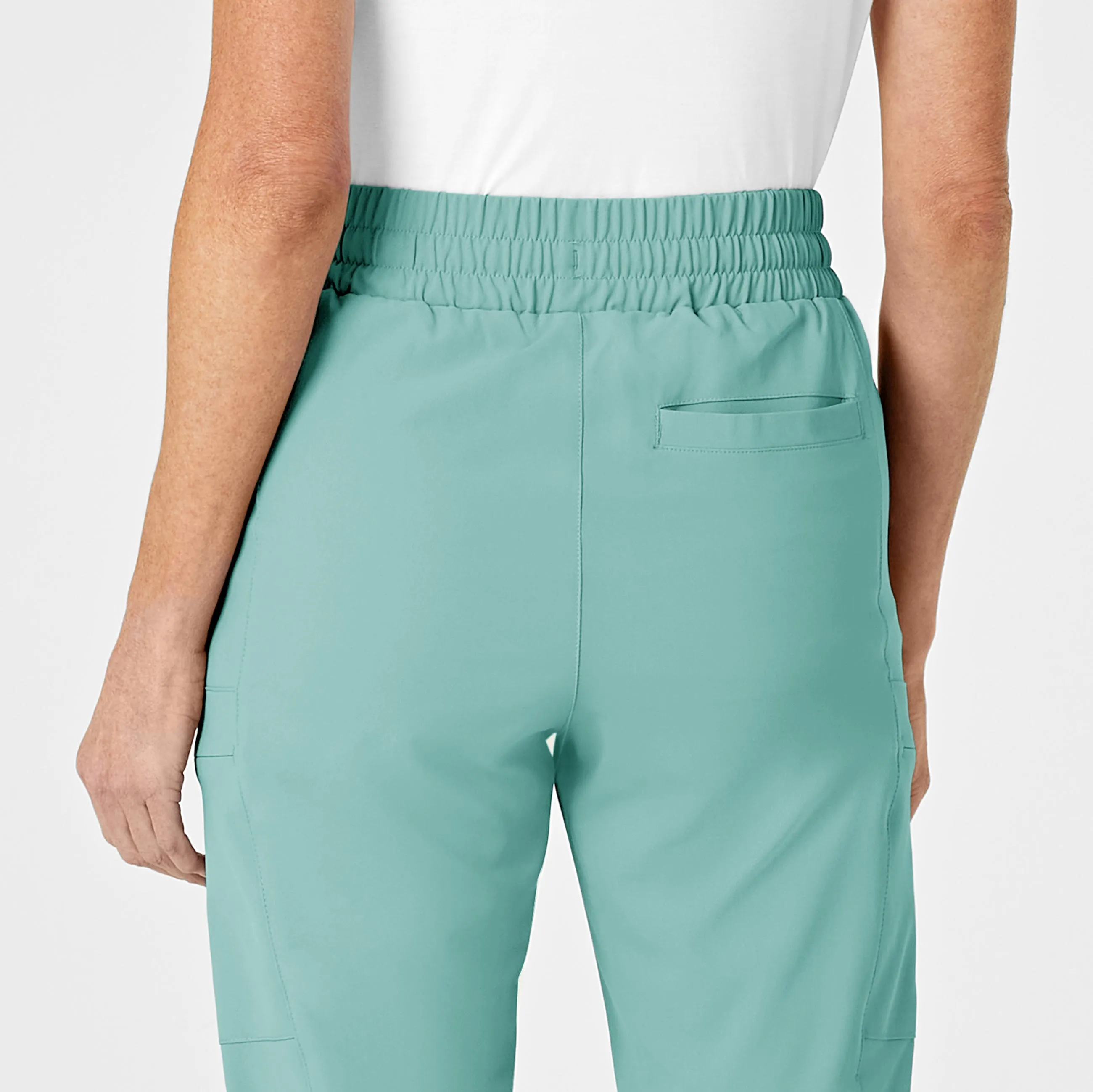 RENEW 5334 High Waist Slim Leg Scrub Pants Turquoise