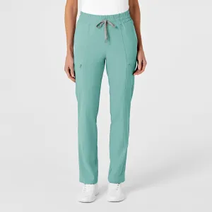 RENEW 5334 High Waist Slim Leg Scrub Pants Turquoise