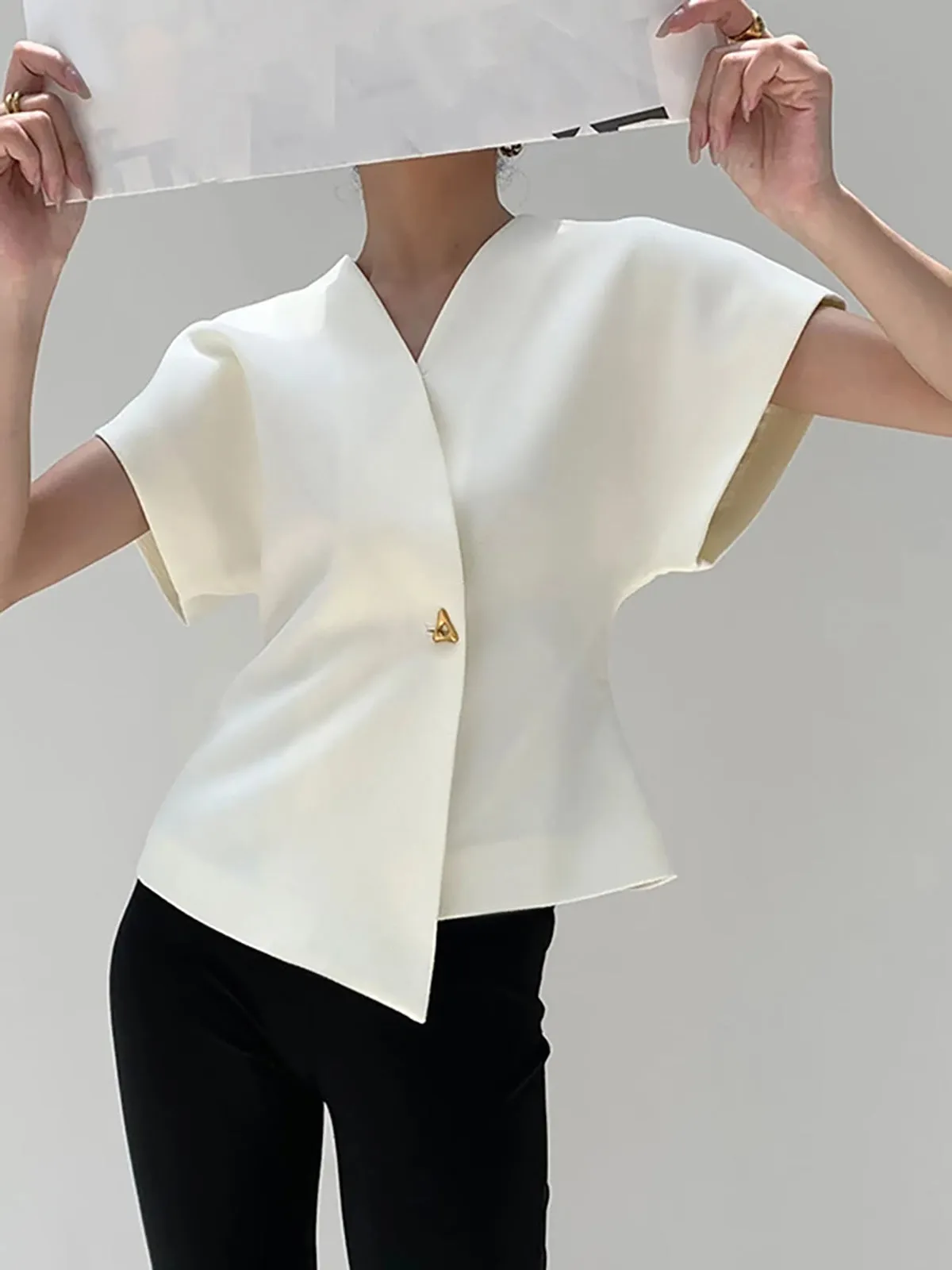 Rhenira V-Neck Asymmetric Top
