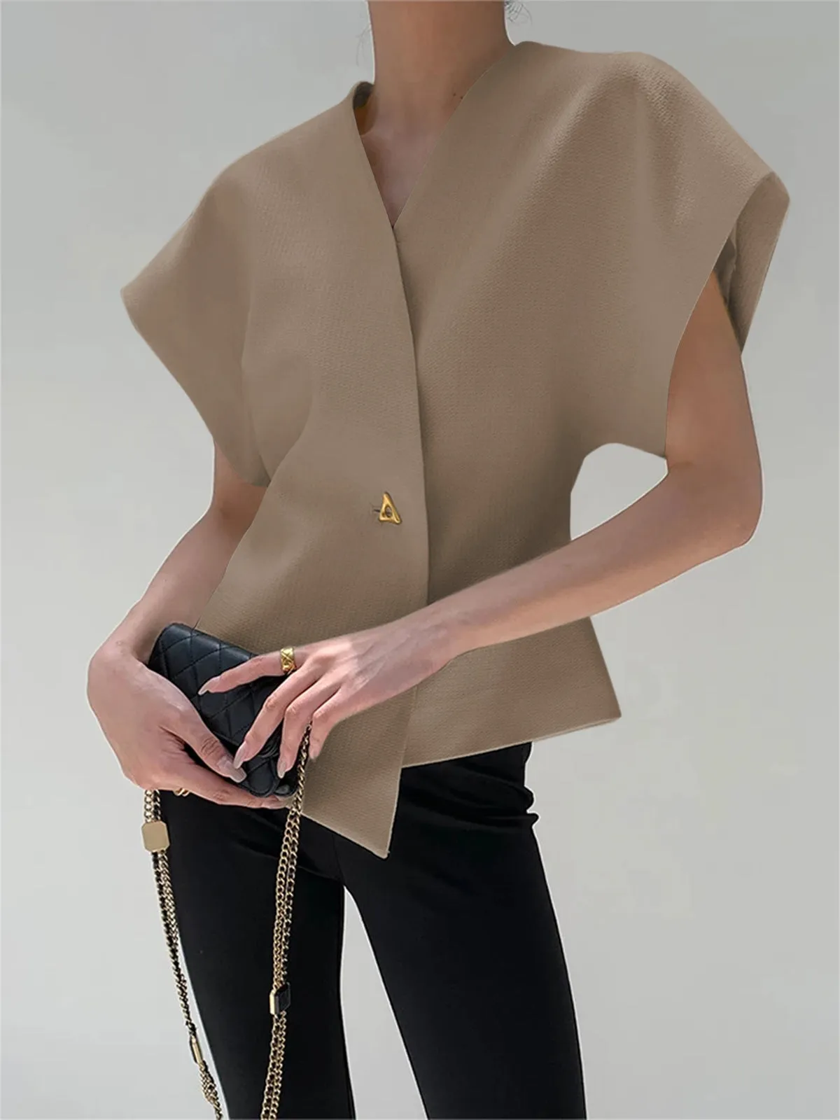 Rhenira V-Neck Asymmetric Top