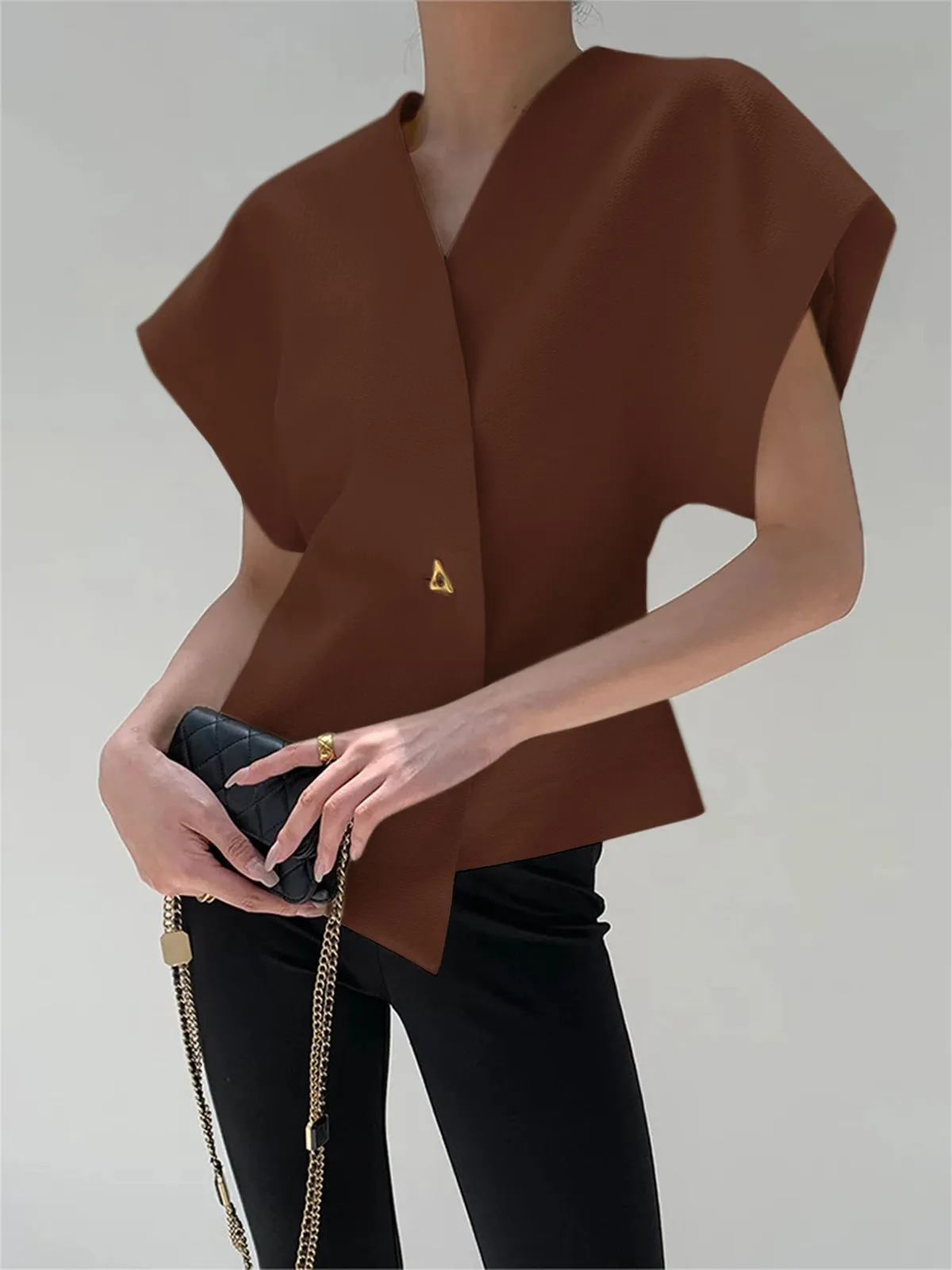 Rhenira V-Neck Asymmetric Top
