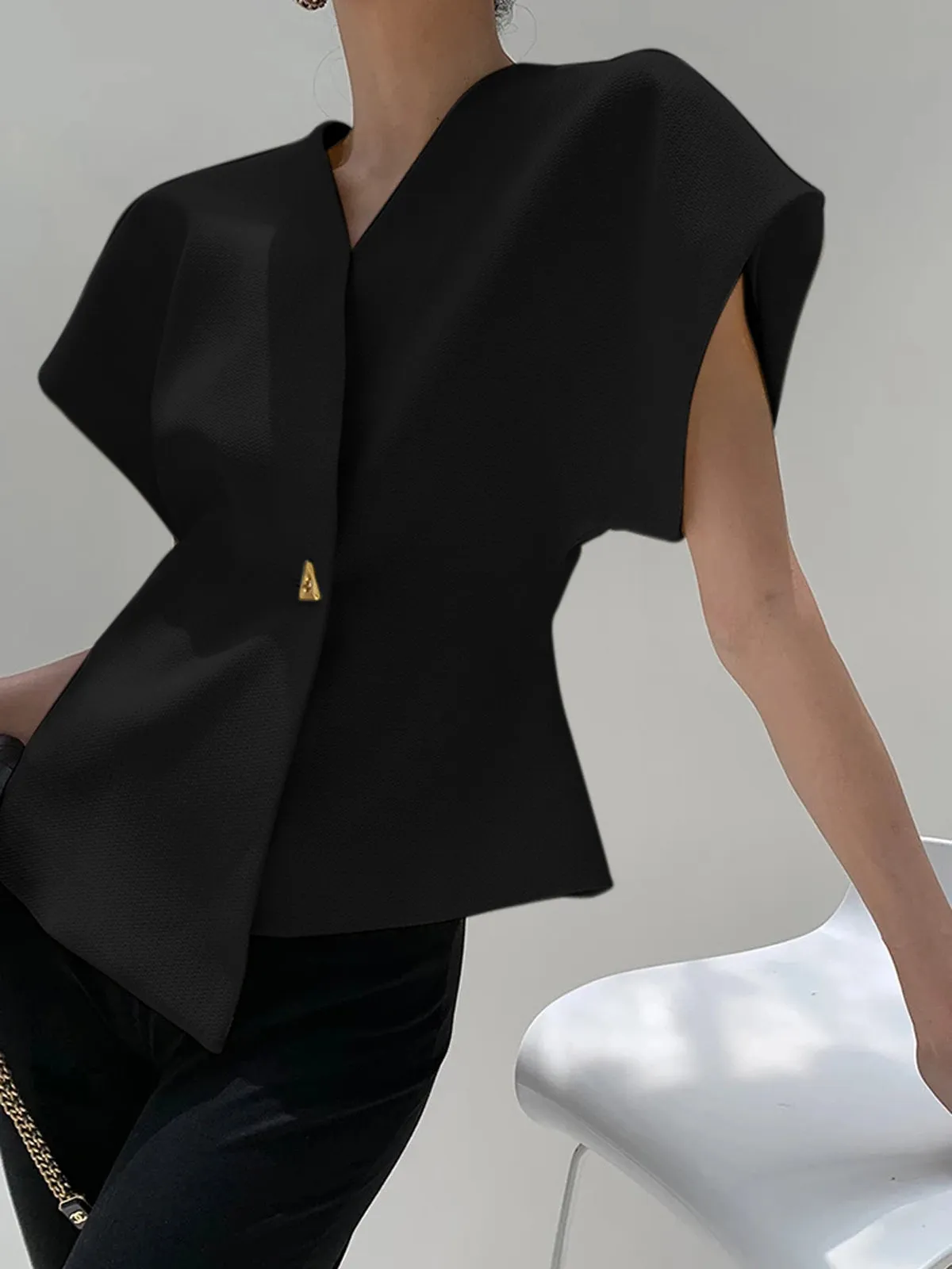 Rhenira V-Neck Asymmetric Top