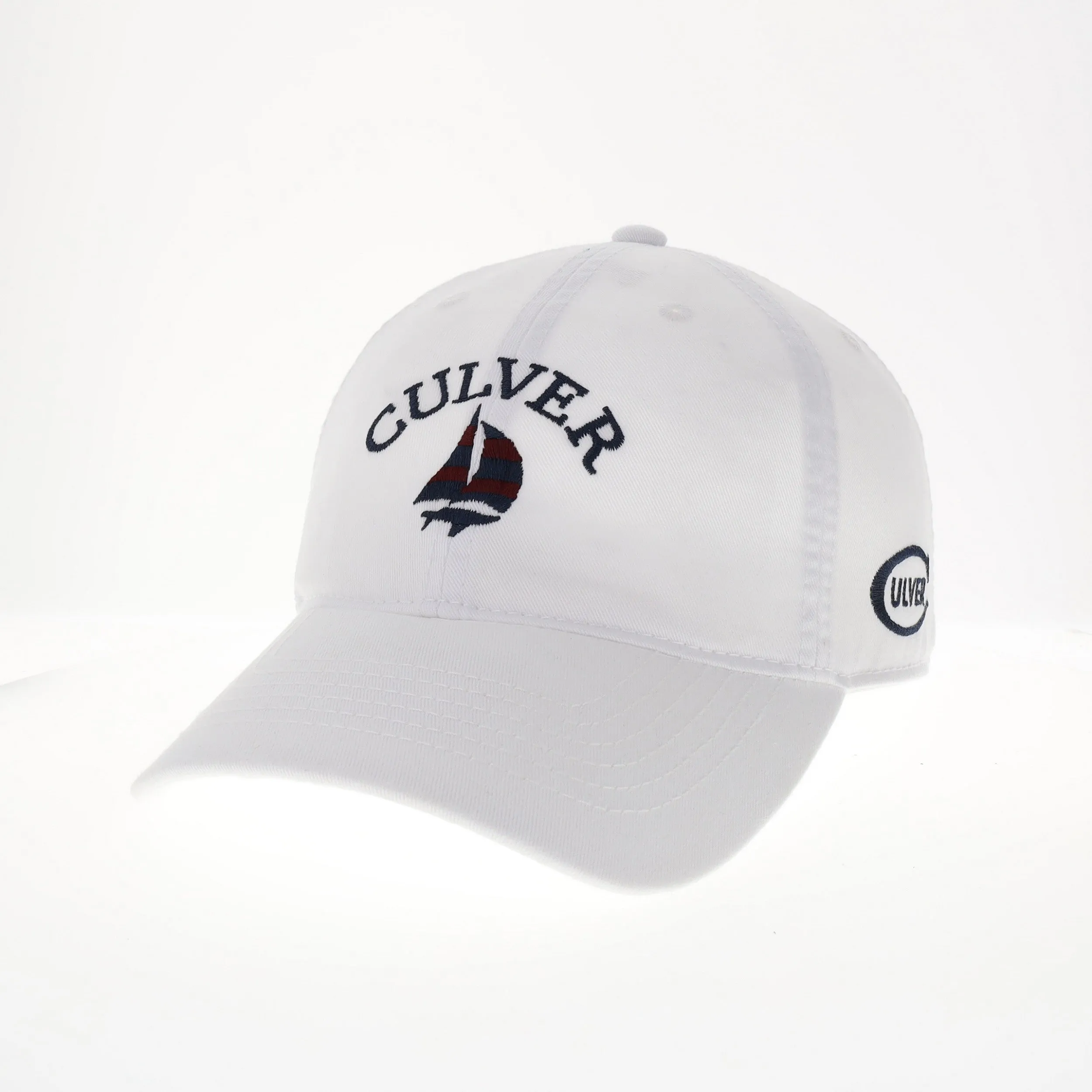 Sail Boat Relaxed Twill Adjustable Hat - White