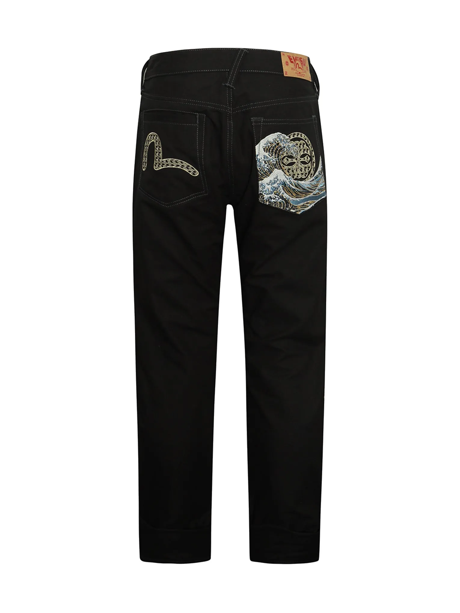 Seagull and The Great Wave Embroidery Taper Pants