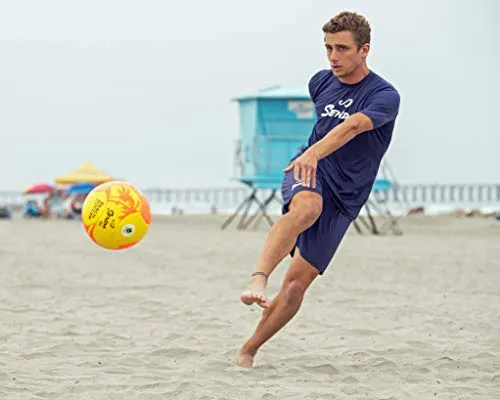 SENDA Playa Beach Soccer Ball, Fair Trade Certified, Orange/Yellow, Size 4 (Ages 8-12)