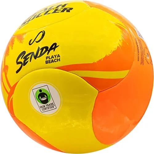 SENDA Playa Beach Soccer Ball, Fair Trade Certified, Orange/Yellow, Size 4 (Ages 8-12)