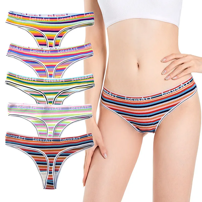 Sexy Striped Butt Lift Thong Panties