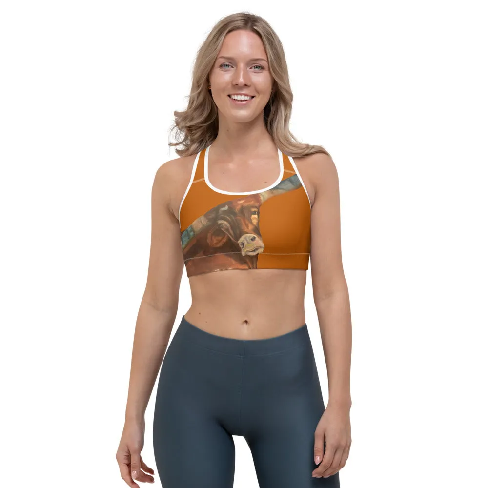 Sports Bra "Horns" in Burnt Orange (Racerback)