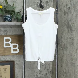 Style & Co. Women's Henley Tie Front Tank Top. 100093393MS White XS