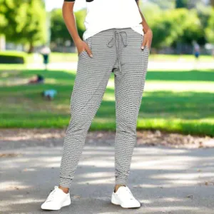 Stylish cotton trousers with stripes – Julia