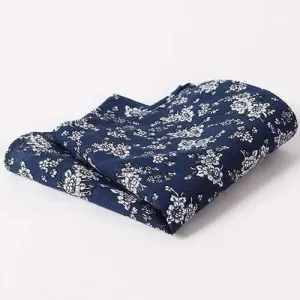 Stylish Tiny Floral Pattern Wedding or Party Business Suit Pocket Square For Men - Cadetblue