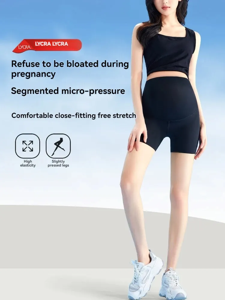 Summer Maternity Safe Seamless Yoga Pants - Anti-exposure Three-quarter Shark Pants for Women