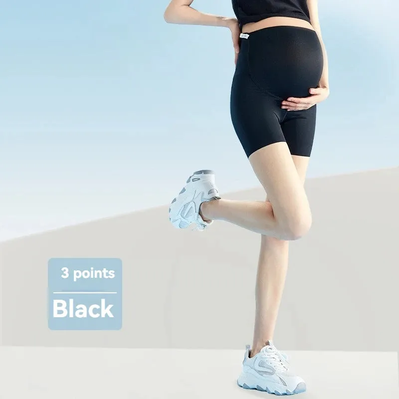 Summer Maternity Safe Seamless Yoga Pants - Anti-exposure Three-quarter Shark Pants for Women