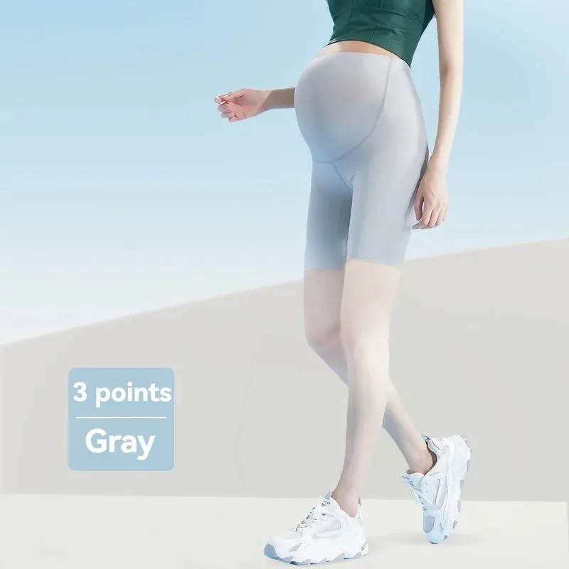 Summer Maternity Safe Seamless Yoga Pants - Anti-exposure Three-quarter Shark Pants for Women