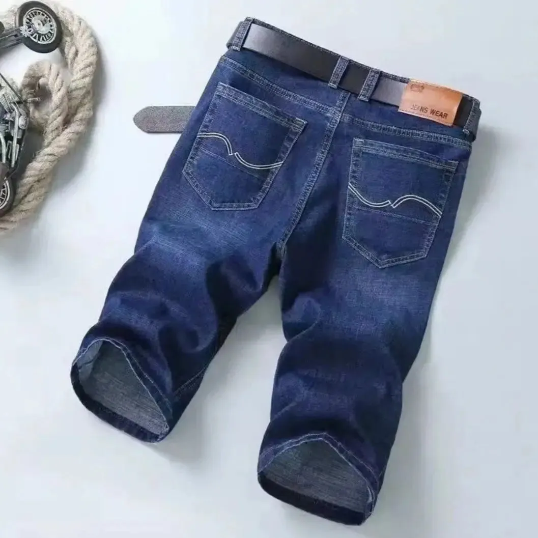 Summer Men Short Denim Jeans Thin Knee Length New Casual Cool Pants Short Elastic Daily High Quality Trousers New Arrivals