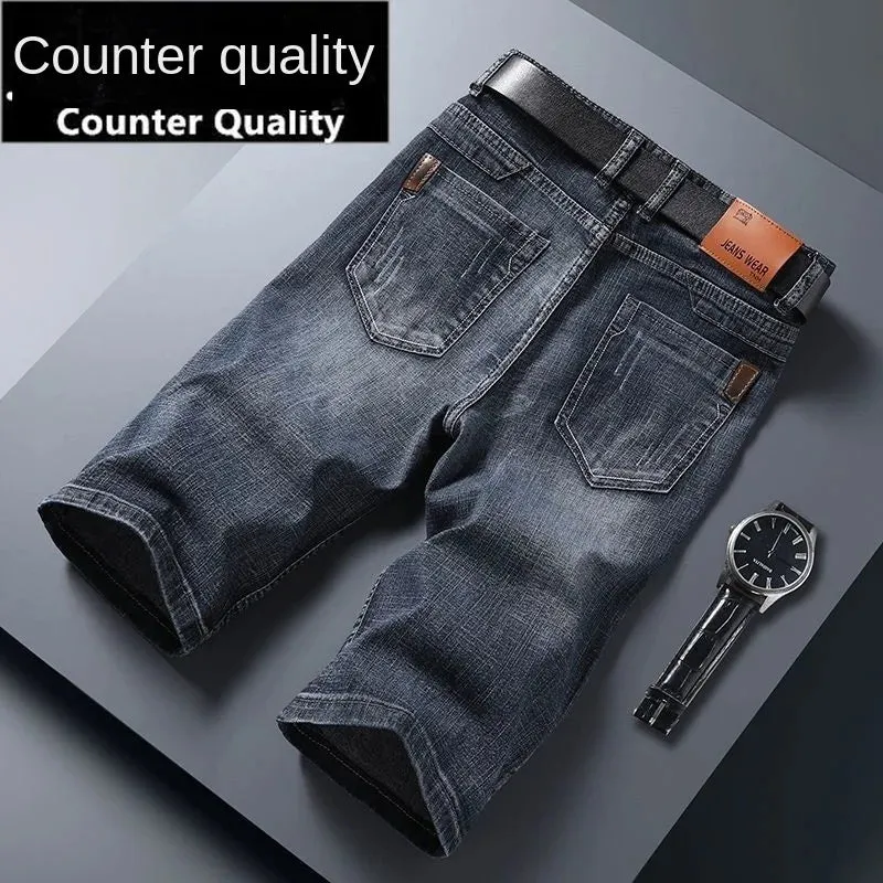 Summer Men Short Denim Jeans Thin Knee Length New Casual Cool Pants Short Elastic Daily High Quality Trousers New Arrivals