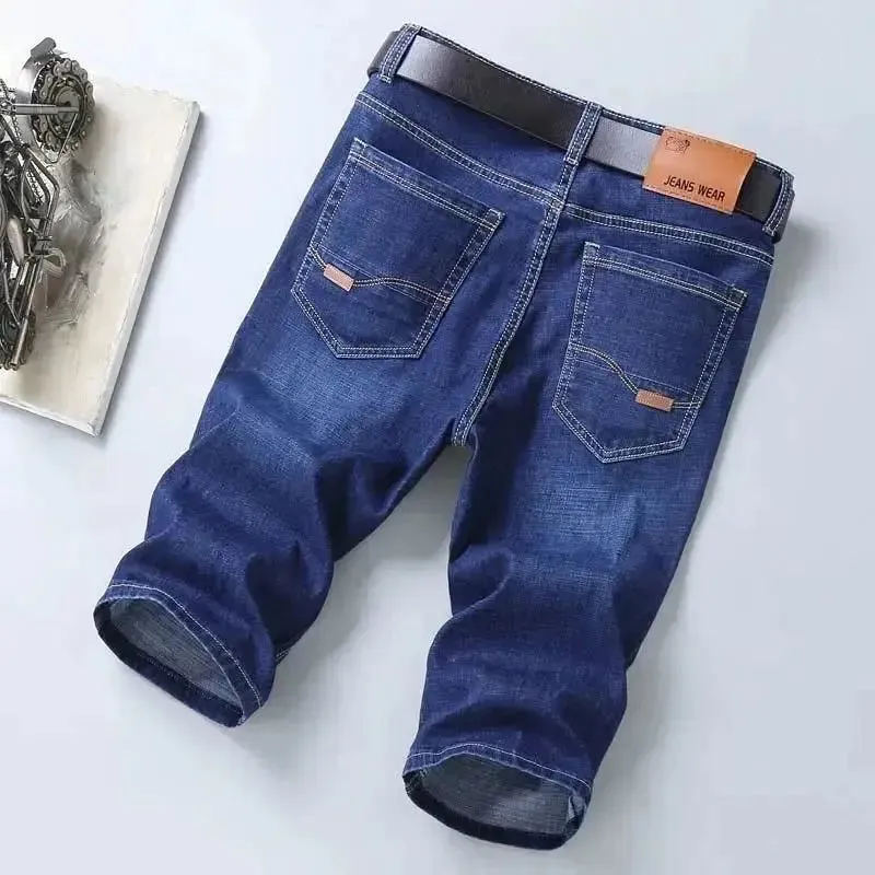 Summer Men Short Denim Jeans Thin Knee Length New Casual Cool Pants Short Elastic Daily High Quality Trousers New Arrivals