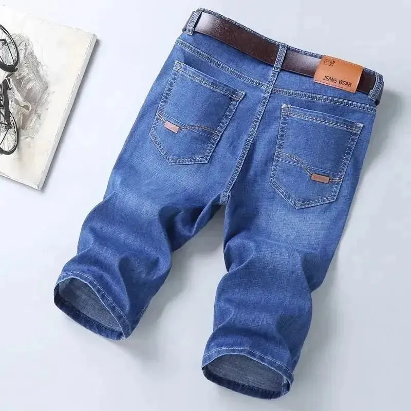 Summer Men Short Denim Jeans Thin Knee Length New Casual Cool Pants Short Elastic Daily High Quality Trousers New Arrivals