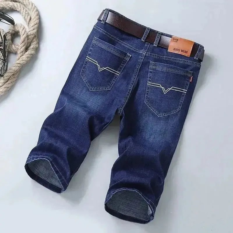 Summer Men Short Denim Jeans Thin Knee Length New Casual Cool Pants Short Elastic Daily High Quality Trousers New Arrivals