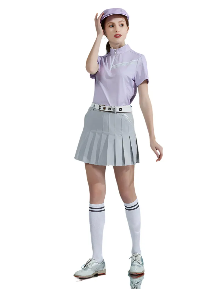 SVG Golf Women's Gray Pleated Anti-Slip Sports Skort