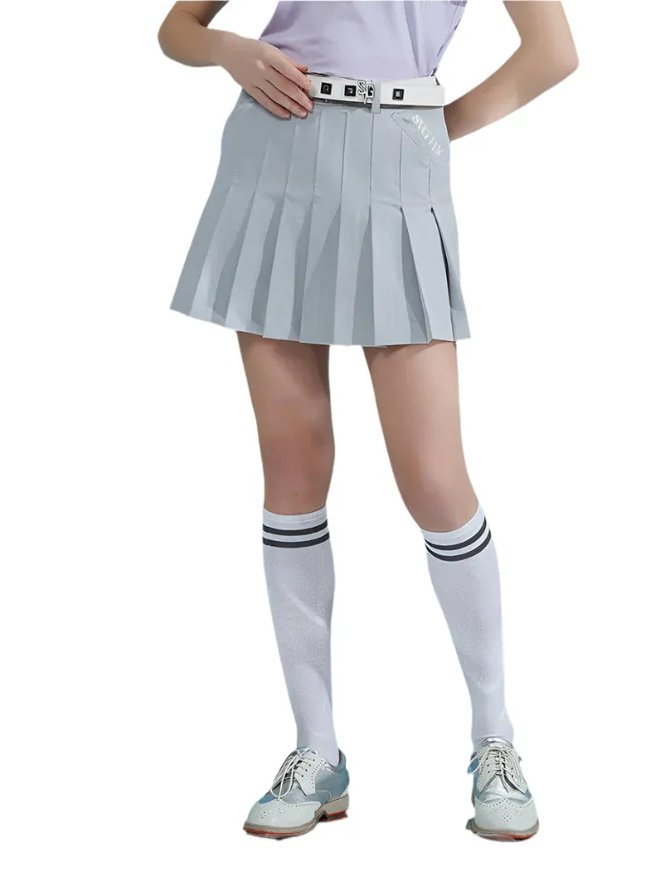SVG Golf Women's Gray Pleated Anti-Slip Sports Skort